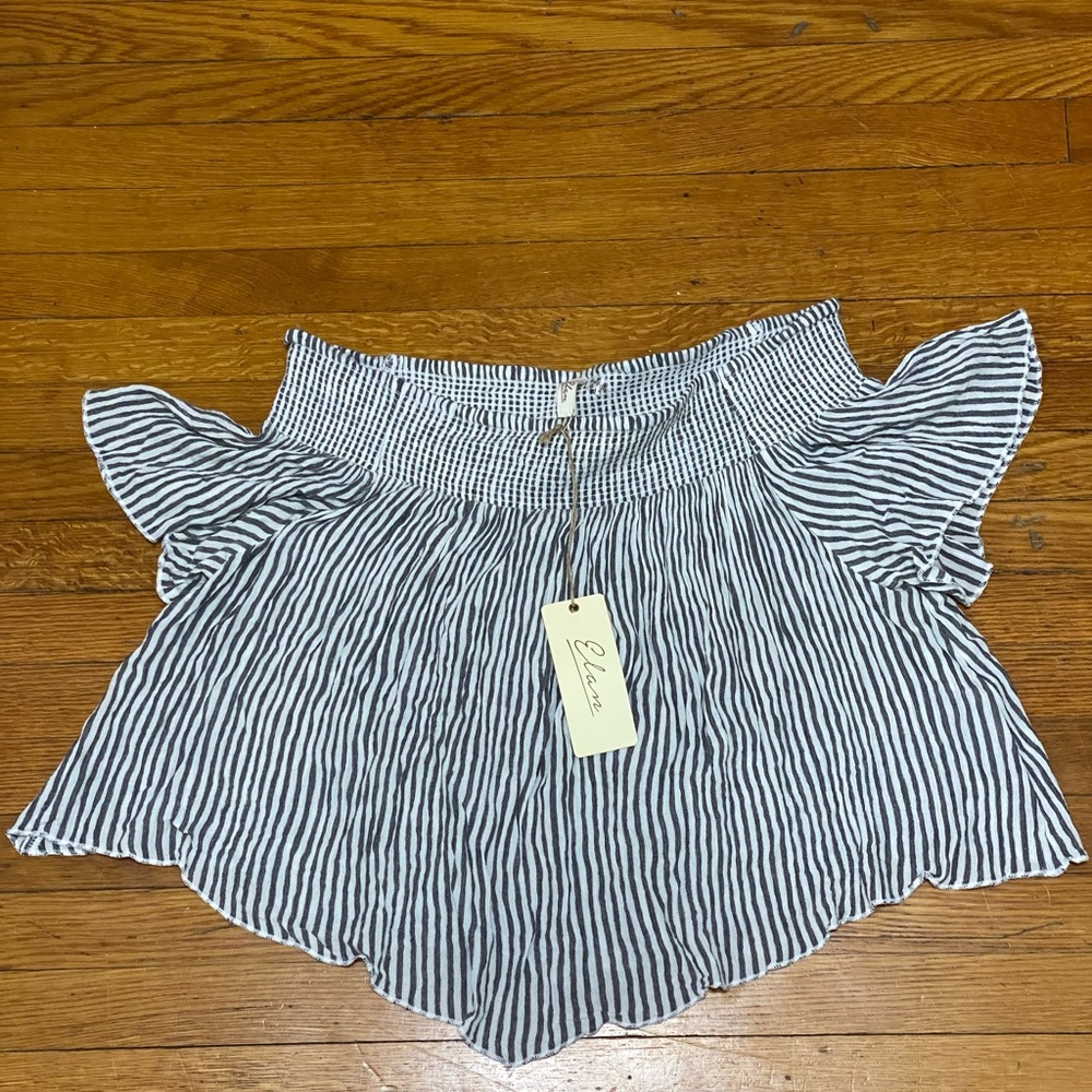 Elan off-the-shoulder striped top women’s size medium